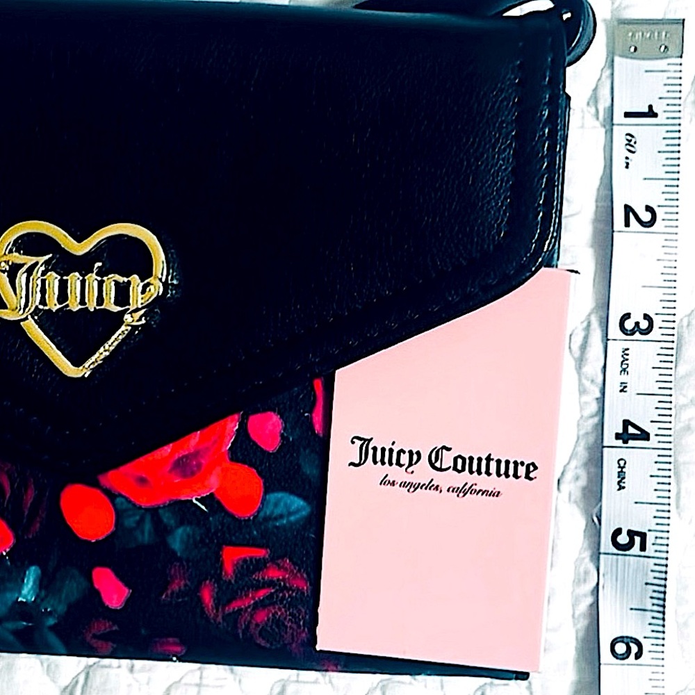 Juicy Couture black and red floral crossbody purse - Picture 9 of 10